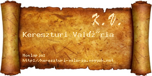 Kereszturi Valéria névjegykártya